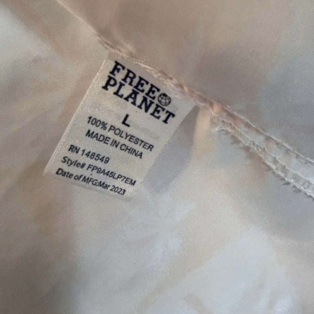 Free Planet Mens Large Hawaiian Lined Swim Trunks & Shirt Orange & White